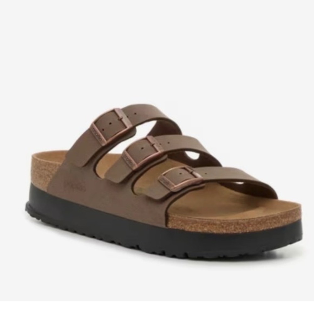 Birkenstock Florida Soft Footbed Mocha Brown 3-Strap Sandals Womens 40 L9 M7